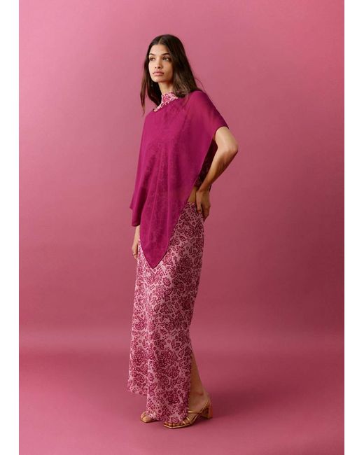 MANGO TEEN Pink Asymmetric Fluid Cape