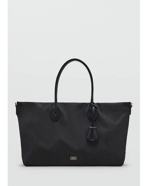 Mango Black Shopper Bag With Double Handle