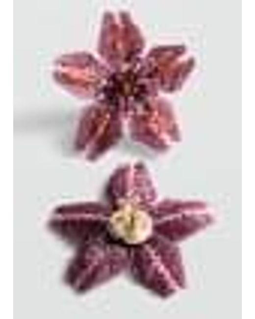 Orecchini cristalli fiori di Mango in Pink