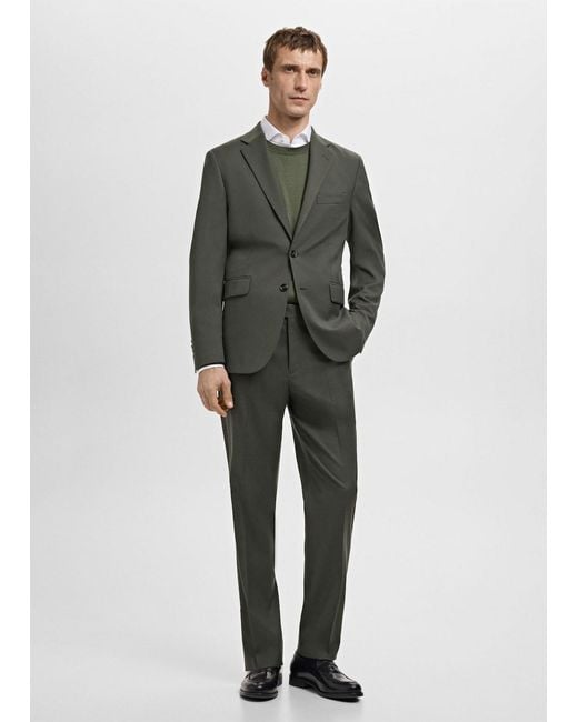 Mango Green Milan Slim-Fit Suit Trousers for men