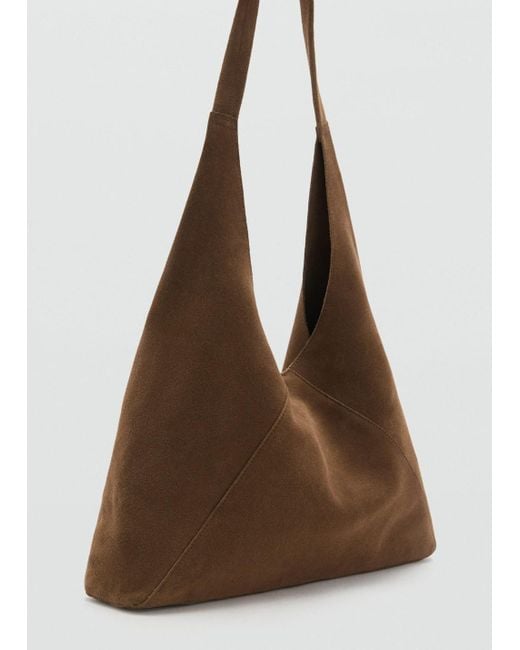 Mango Brown Suede Shoulder Bag