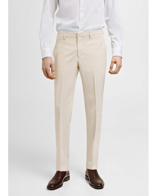 Mango Natural Stretch Fabric Super Slim-fit Suit Trousers for men