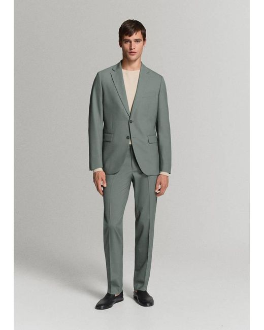 Mango Green Turin 100% Wool Suit Jacket for men