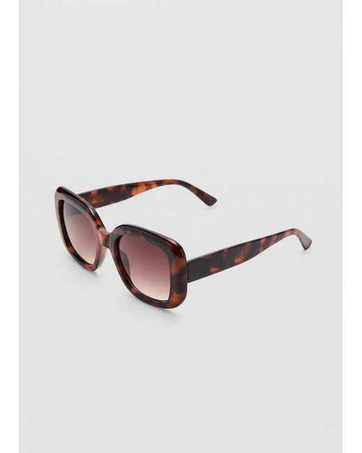 Mango Brown Squared Frame Sunglasses