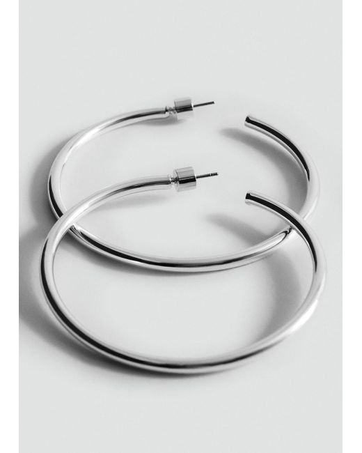 Mango White Hoop Earrings