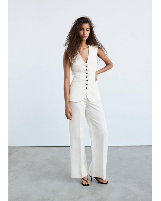 Mango White Playsuit Nat