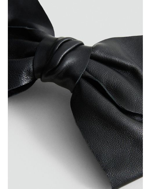 Mango Black Leather Bow Hair Clip