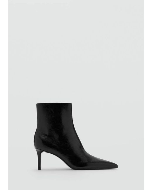 Mango Black Absatzstiefelette Mit Spitze