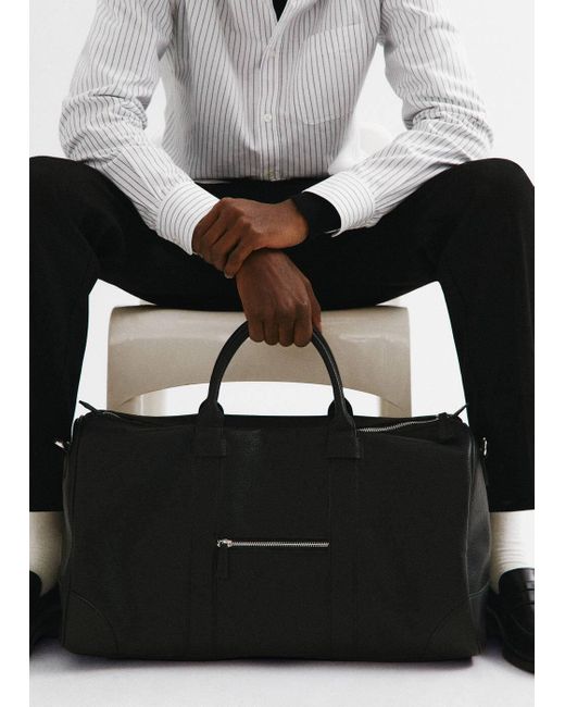 Borsa bowling similpelle follata di Mango in Black da Uomo