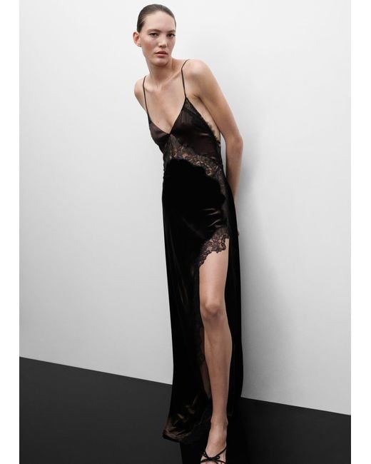 mango silk velvet slip dress Mango Silk velvet slip dress - Women | Mango USA