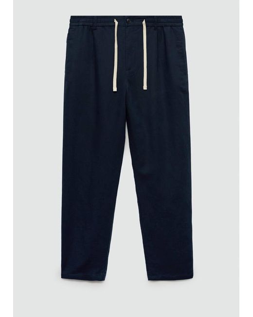 Mango Natural Slim-Fit Pants With Drawstring Dark for men