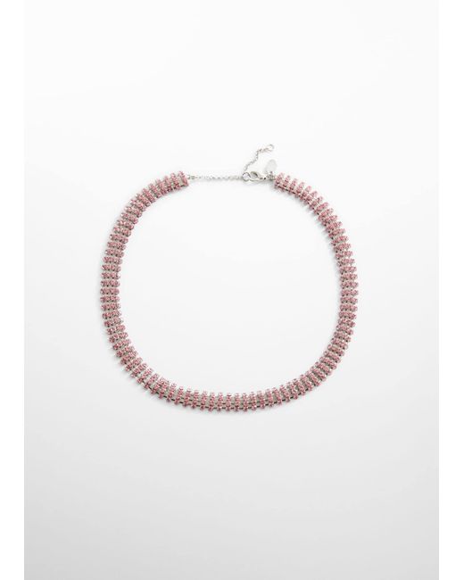 Mango Pink Faceted Crystal Necklace Pastel