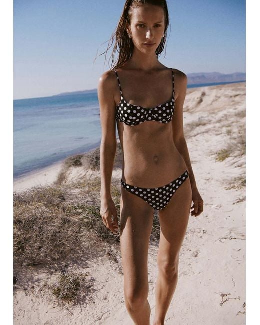 Mango Black Reversible Cheeky Polka Dot Bikini Knickers