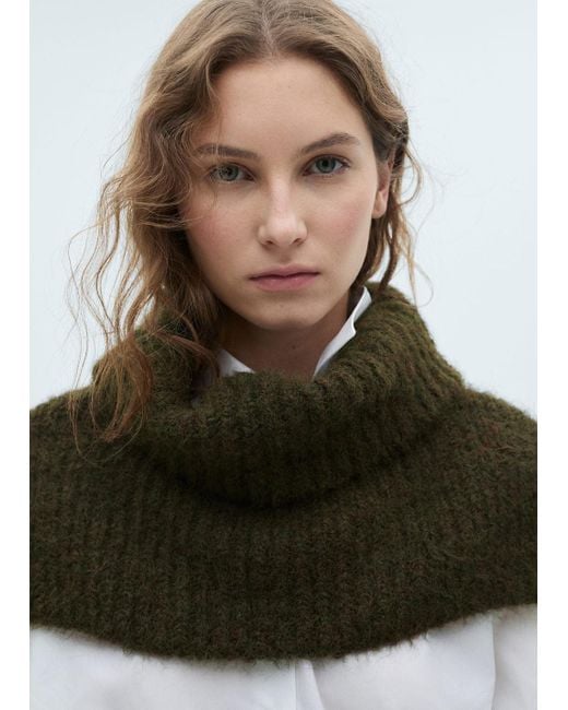 Mango Green Crop Turtleneck Shawl