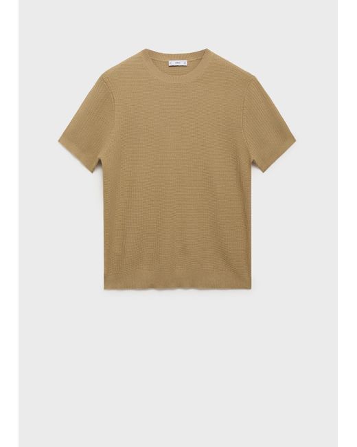 Mango Natural 100% Cotton Knitted T-Shirt for men
