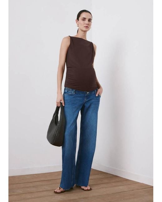 Mango Blue Wide Leg Maternity Jeans