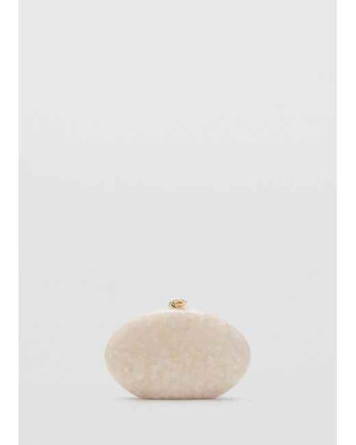 Mango Natural Pearl-Effect Clutch Bag