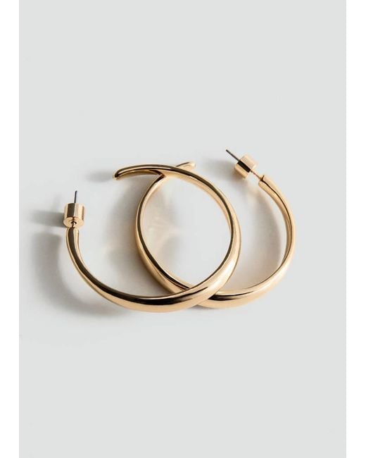 Mango Metallic Thin Hoop Earrings