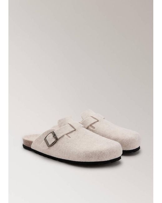 Mango Natural Felt Clog Slippers