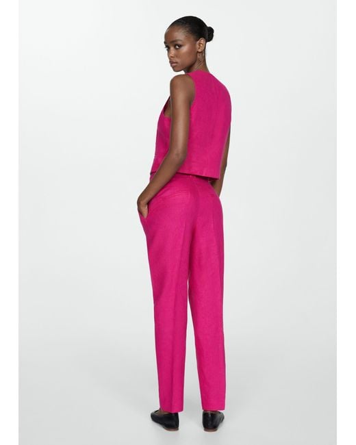 Mango Pink Linen Suit Waistcoat