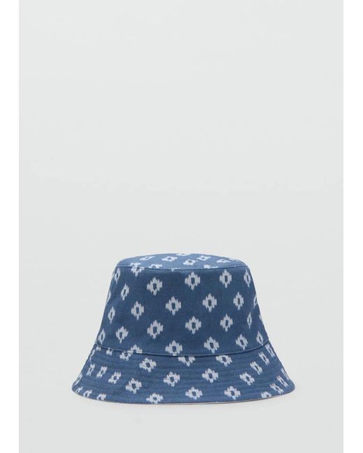 Mango Blue 100% Linen Patterned Hat for men