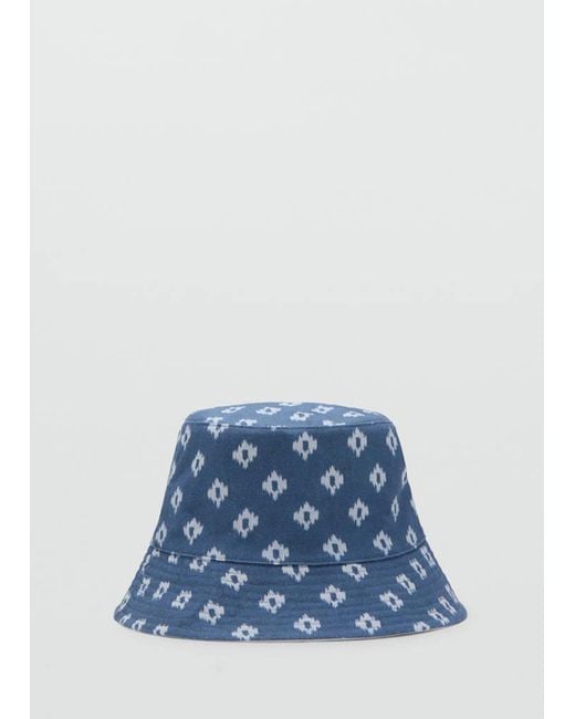 Mango Blue 100% Linen Patterned Hat for men
