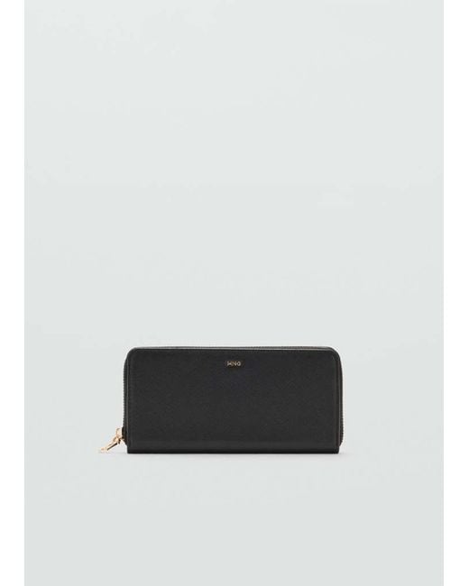 Mango Black Saffiano-Effect Wallet
