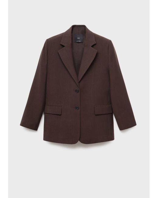 Mango Brown Lyocell Suit Jacket