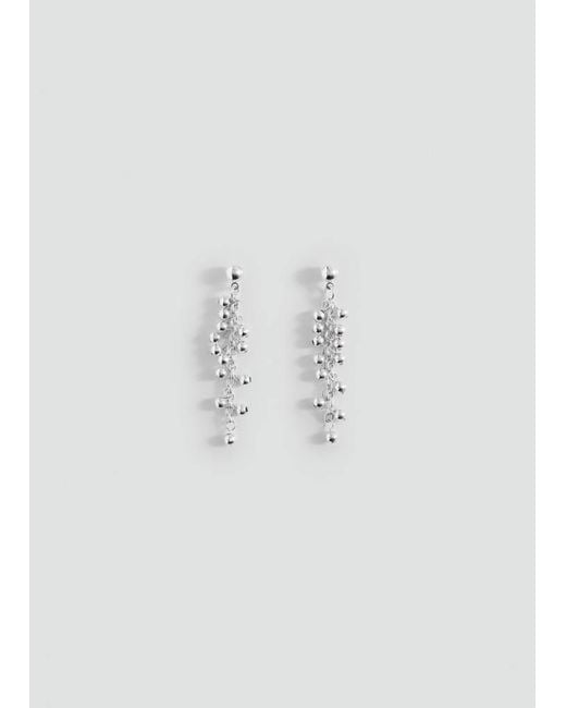 MANGO TEEN White Long Beaded Earrings