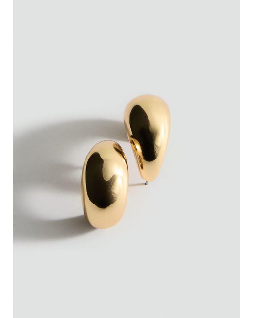 Mango White Volume Hoop Earrings