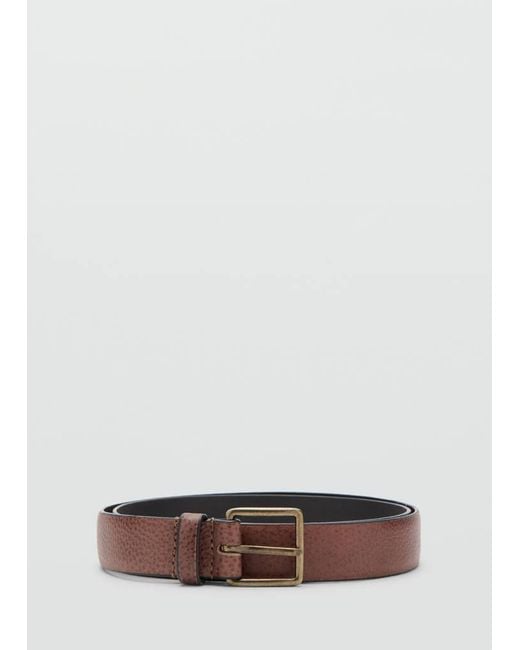 Mango Brown Pebbled Belt for men