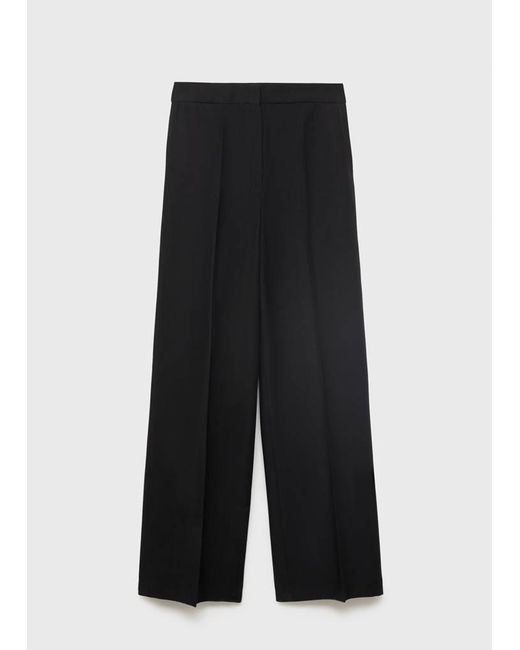 Mango White Straight Mid-Rise Suit Trousers