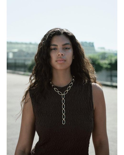 Mango Metallic Lariat-Design Necklace