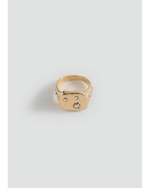 MANGO TEEN White Star Signet Ring