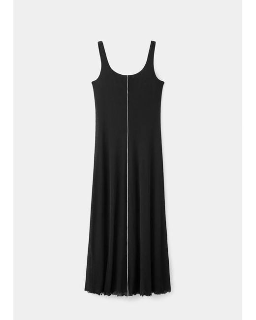 Mango Black Knit Dress With Contrasting Seam Detail