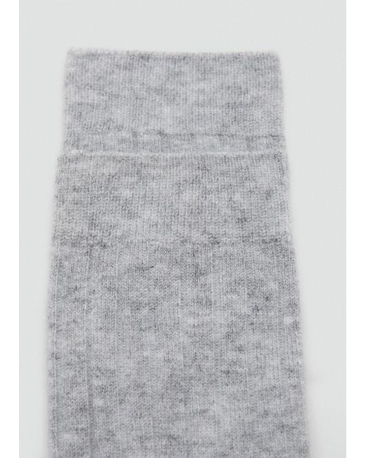 Mango Gray Rippsocken Aus Wollgemisch