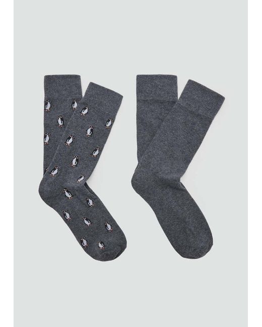 MANGO TEEN Blue Pack Of 2 Combined Socks for men
