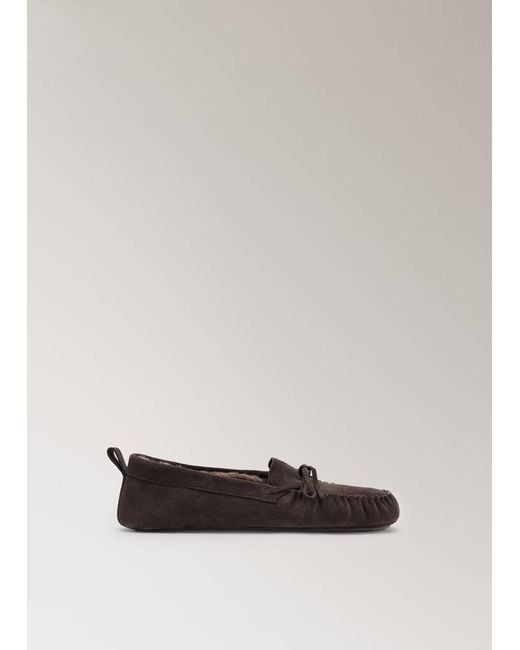 Mango White Leather Moccasin With Fur Lining