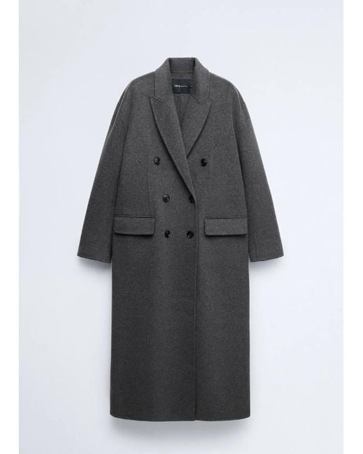 Mango Gray Long Wool Coat