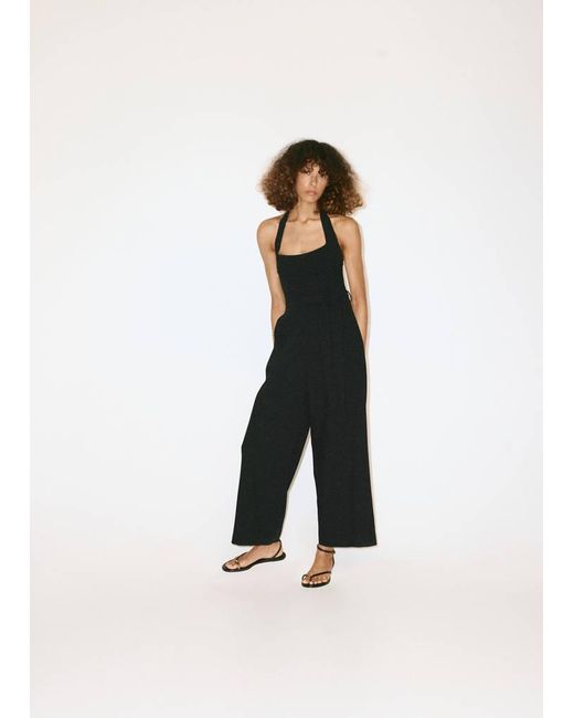 Mango Black Halter-Neck Jumpsuit With Belt