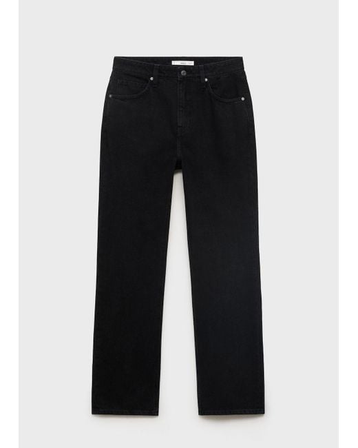 Mango Blue Matilda High-Rise Straight Jeans