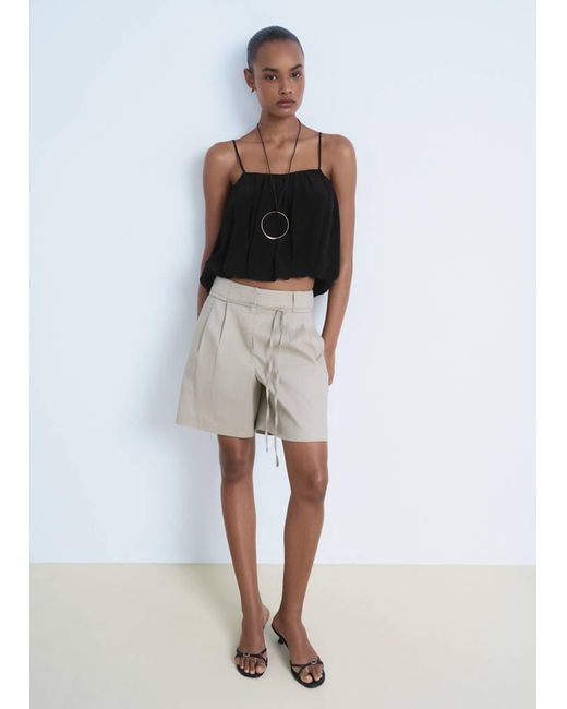 Mango White Balloon Crop Top
