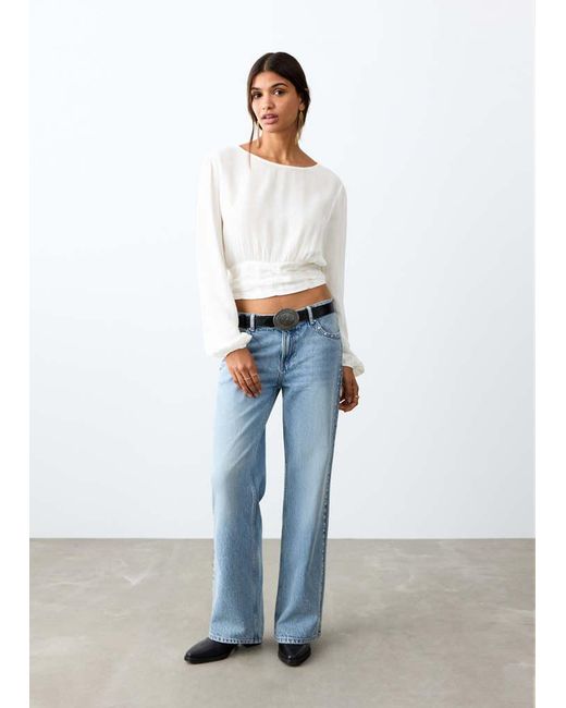 MANGO TEEN White Flowy Blouse