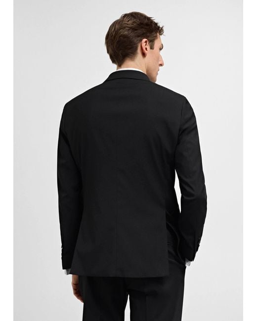 Mango Black Stretch Fabric Slim-fit Suit Jacket for men