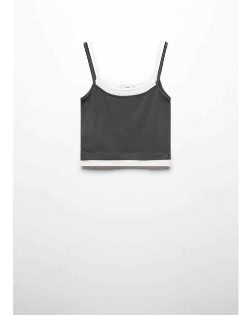 Mango Blue Combination Top With Thin Straps