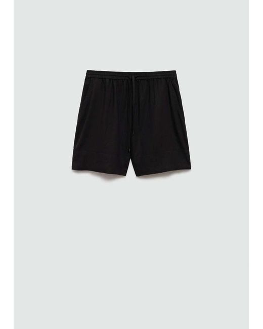 Mango Black Fluid Shorts With Drawstring