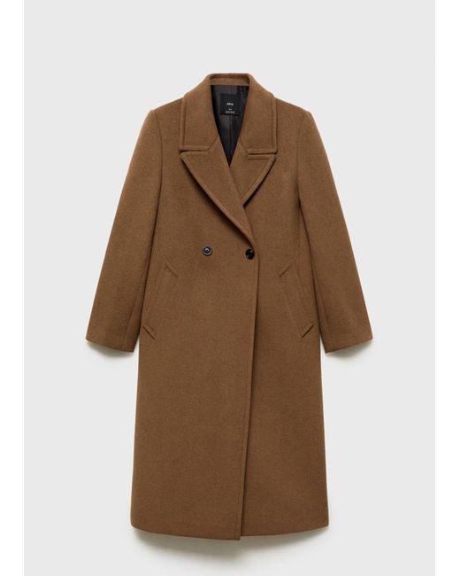Mango Gray Double-Breasted Wool Coat