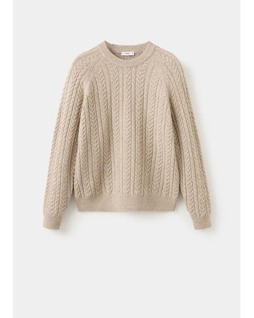 Mango Blue Braided Knitted Sweater for men