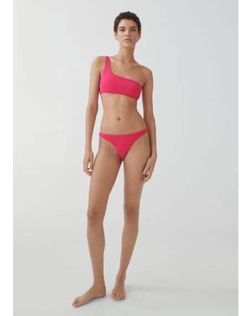 Mango Asymmetric Textured Bikini Top