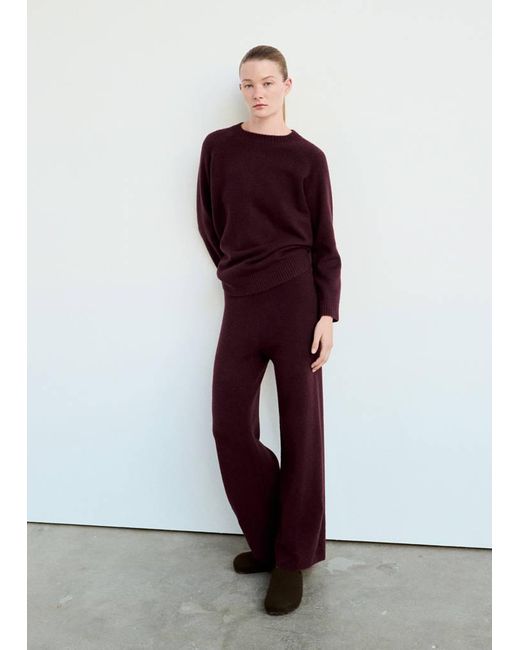 Mango Red Wide-Leg Jersey Pyjama Trousers